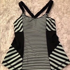 Lululemon Stripe Work It Out Cross Back Tank Top
